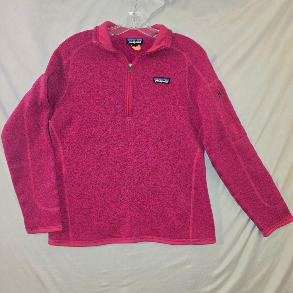 Patagonia Better Sweater 1/4 Zip Size L Women Pink Heathered Fleece Pullover